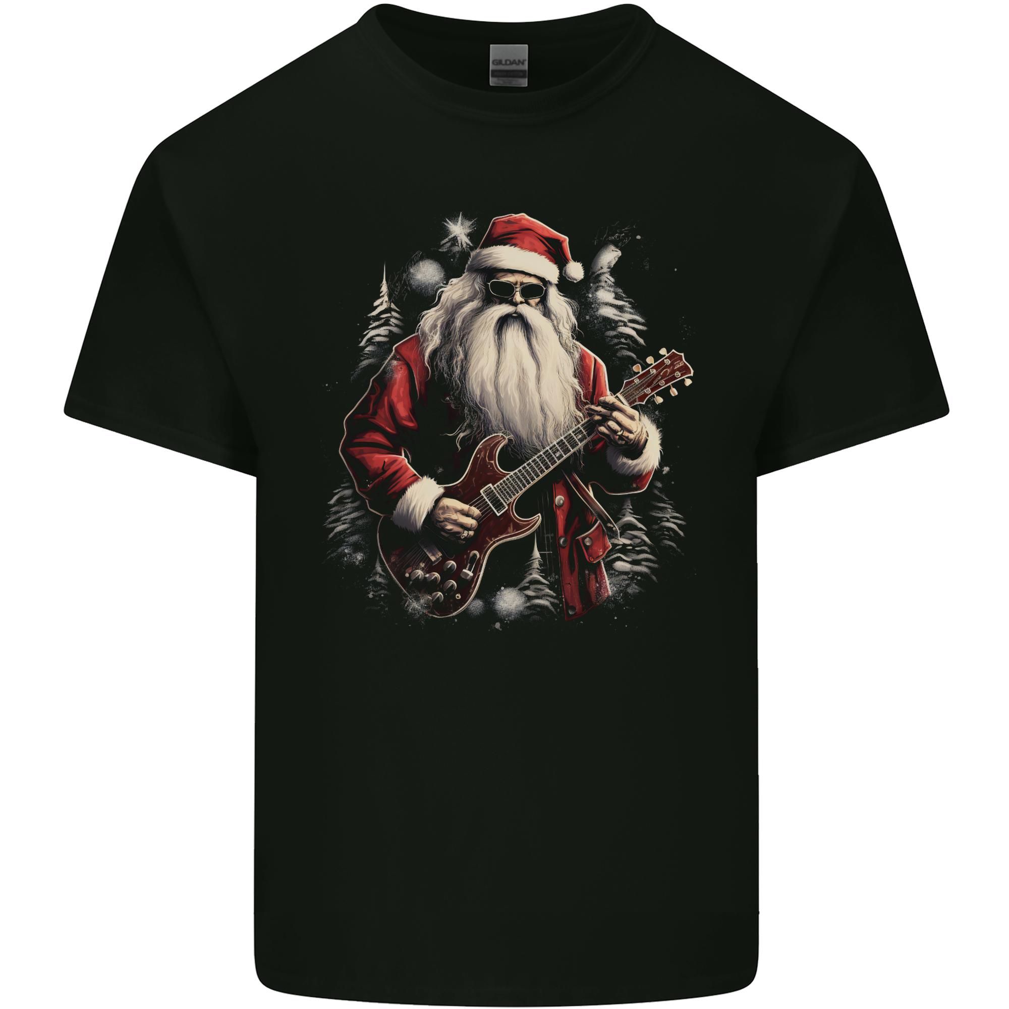 Christmas Electric Guitar Santa Rock n Roll Music Unisexs Light Cotton TShirt S