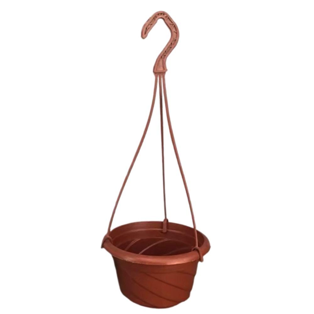 

Прочный круглый подвесной цветочный горшок пластиковый с подвесным ремнем подвесной горшок корзина для растений вино красного