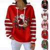 Women's Loose Fit Comfortable V-Neck Long Sleeve Christmas Print Sweatshirt