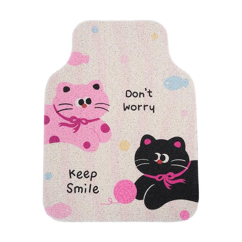Cute Cartoon Cat Pattern Universal Non Slip Stain Resistant Car Floor Mats