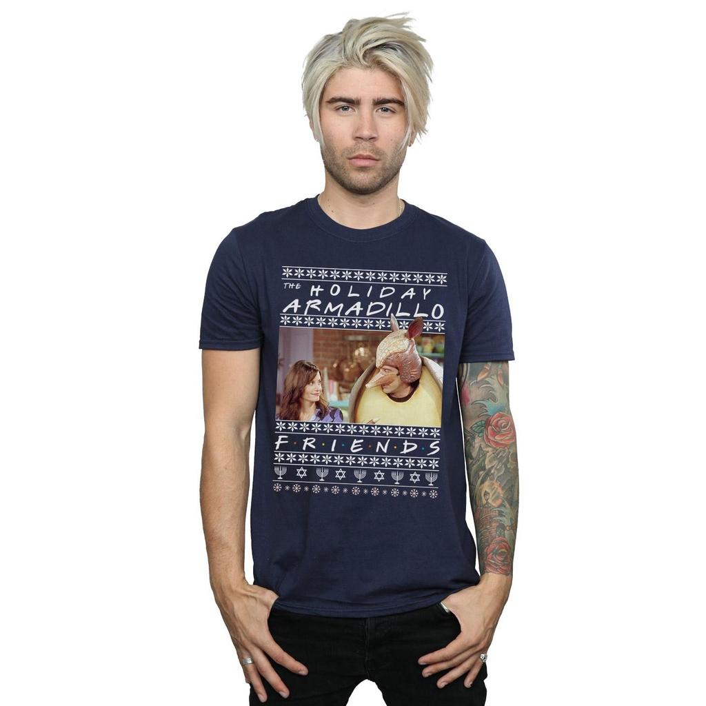 Friends Mens Fair Isle Holiday Armadillo T-Shirt