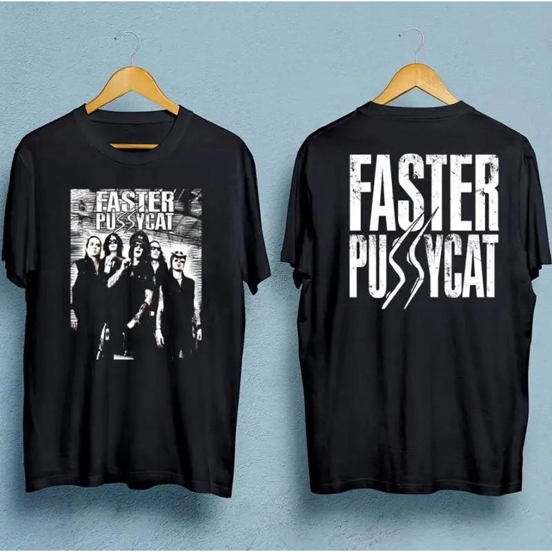 T-shirt Double Sided Faster Pussycat Nera Tutte le Taglie S 4xl