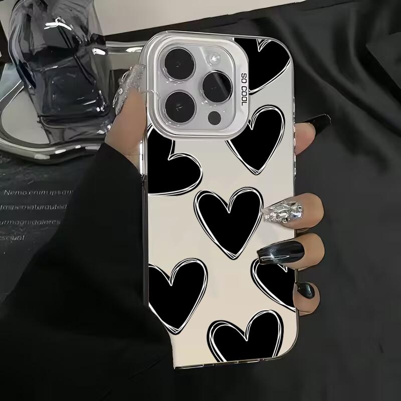 Luxury Love Heart Electroplate IMD Case For  Poco F5 X5 X6 Pro Mi 14 13 12 12T 13T Pro 11 Lite 5G NE Shockproof Back Cover