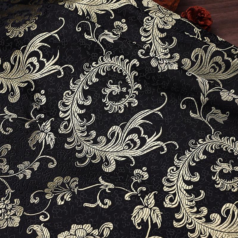 

Phoenix Tail Peony Embroidery Brocade Satin Fabric for DIY Sewing Chinese Costume Hanfu Tang Suit Cheongsam Clothing Material 100x75cm