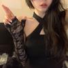 Korean Retro Lolita Black & White Lace Gloves - Bridal, Girl Group, Sexy Photo Props