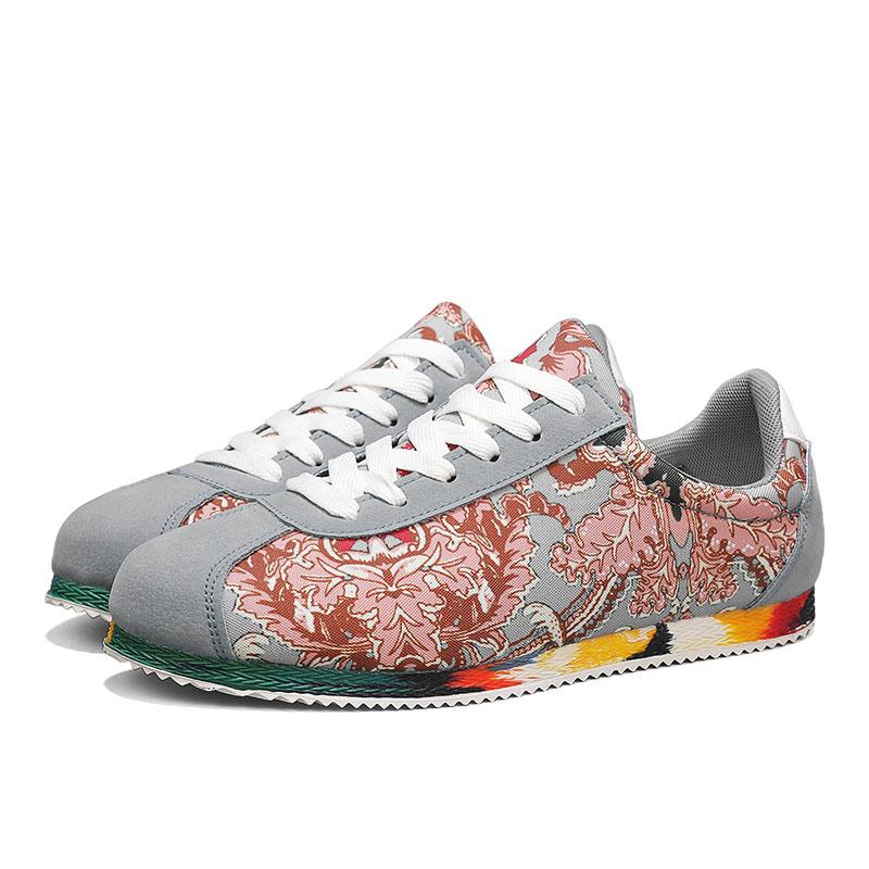 Mode Vintage Grüne Herren Wildleder Canvas Sneaker Designer Espadrilles Herren Mode Bedruckte Flache Sneaker Herren Schnürschuhe Lässige Loafer Schuh