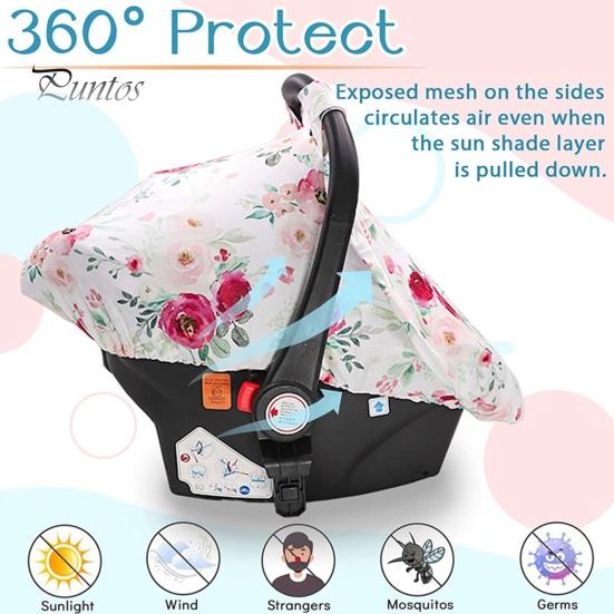 Infant Basket Cover Keep Warm Safe 360 Degree Windproof Protection Baby Basket Cover for Strollers Carriers