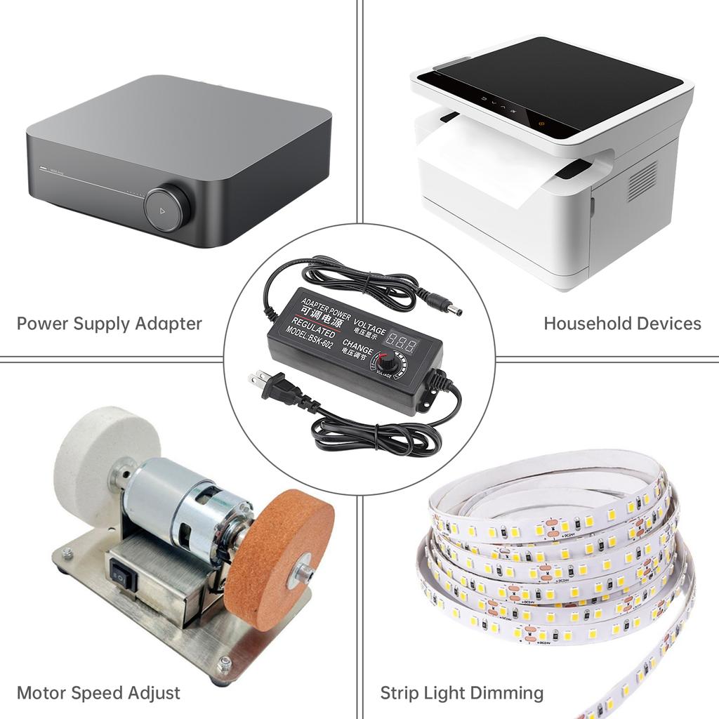 Adjustable Power Supply Adapter 72W 120W 5A Variable Switching Power Adapter 100V-240V AC To DC 3V-24V Converter Transformer