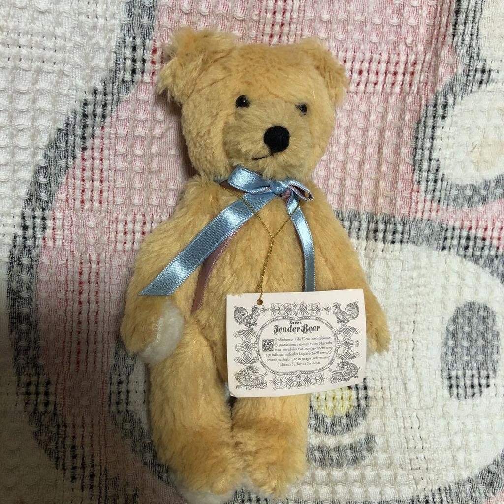 [USED] SHINADA Atelier Toyoko Teddy Bear with Paper Tag, Pre-owned
