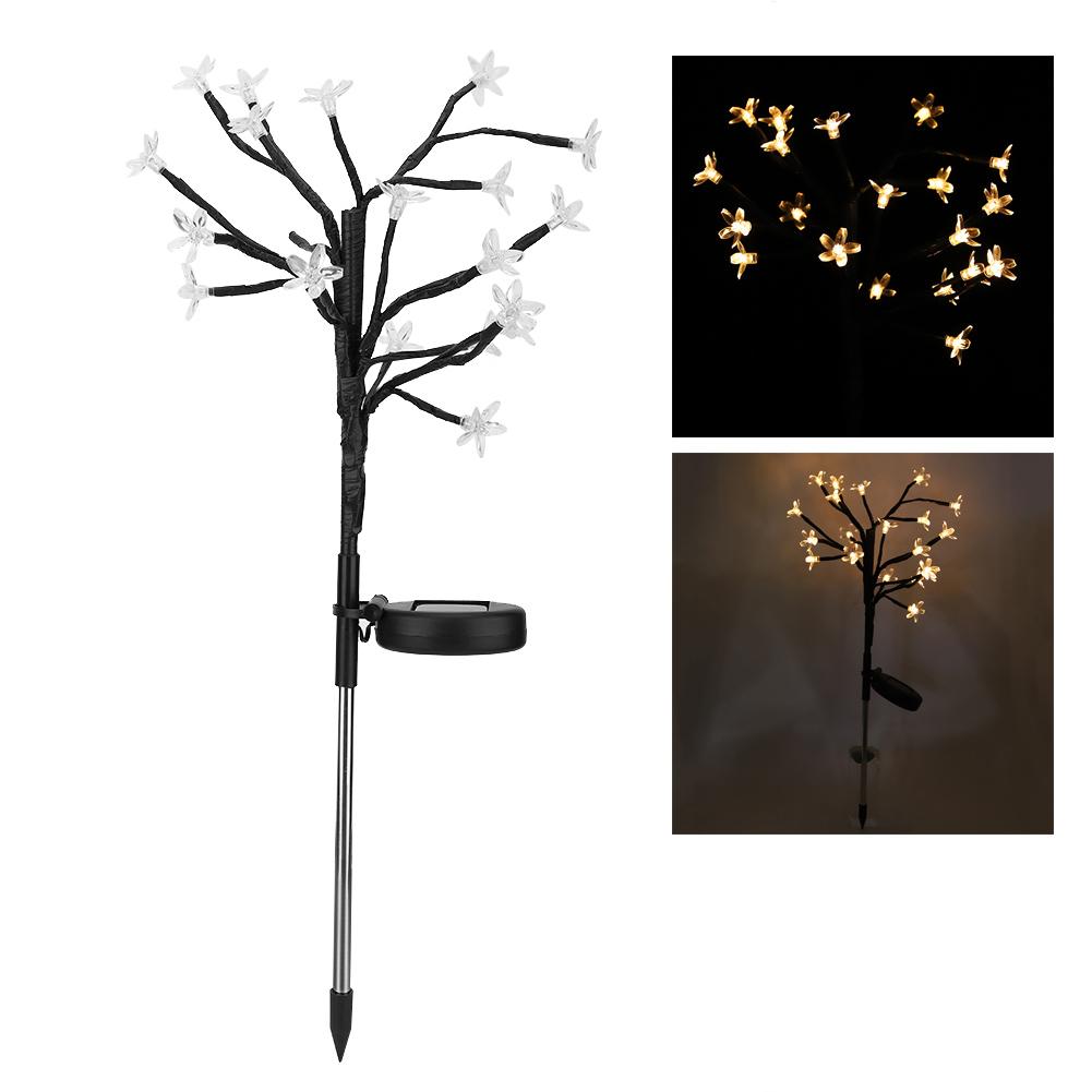 Solar Powered 20LED Lawn Light Warm Peach Tree Lamp for Outdoor Garden Road Courtyard