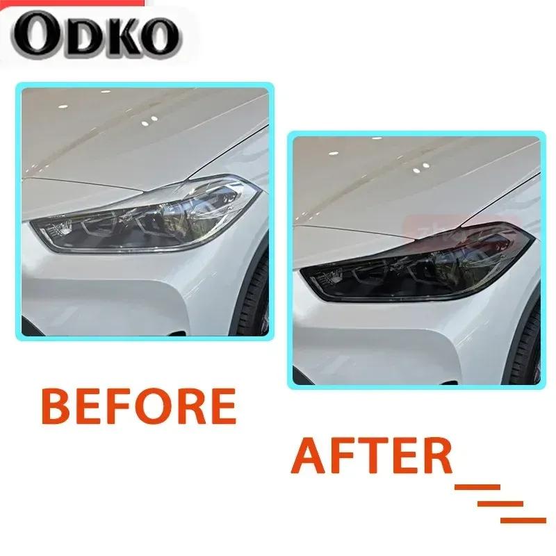 For BMW X1 F48 X2 F39 X3 F25 G01 X4 G02 X5 F15 X6 F16 X7 Car Headlight Smoked Black Protective Film Self Healing TPU Sticker