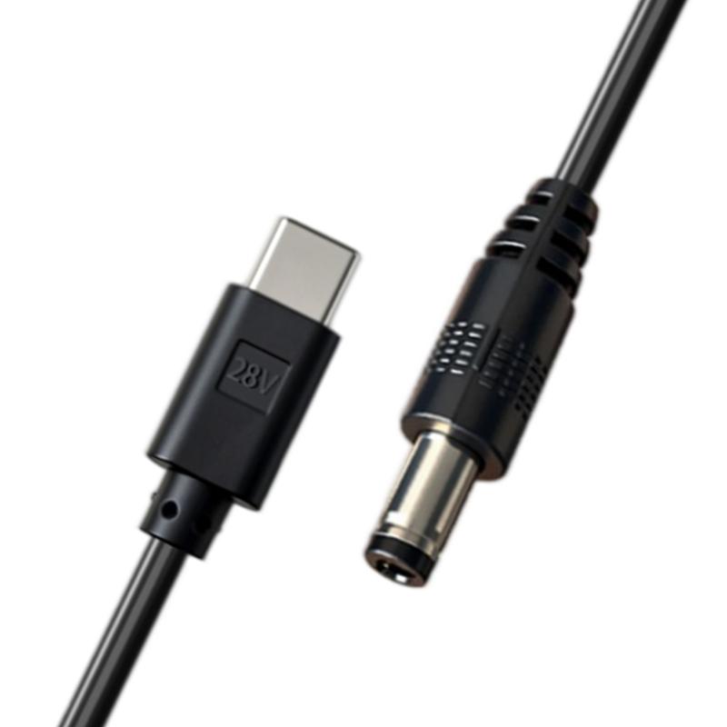 5.5x2.5mm Round End Power Cable with USB C Input, Center Positive Cord for Compatible Equipment, 1 Meter Length