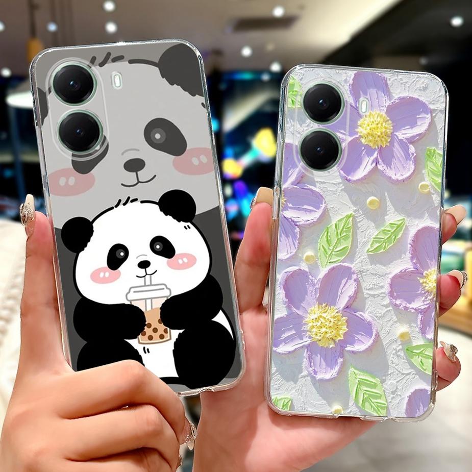 For Xiaomi Poco X7 Pro 5G Case Cute Panda Flowers Painted Cover Soft Slim Phone Case For Xiaomi Poco X7 PocoX7 Pro Fundas Bumper