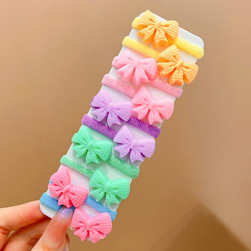 10Pcs Girls Cute Cartoon Rubber Bands High Elastic Hair Bands Children Headwear Hair Accessories Kids Headband Ornaments