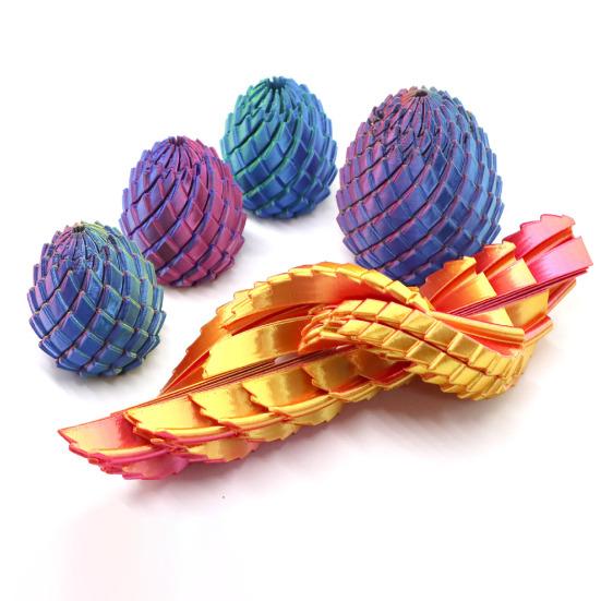 Twist Fidget Egg 3D Printed Spiral Fidget Dragon Egg Smooth Rotating Stress Relief Desk Toy Unique Easter Basket Stuffers for Adults Relaxation