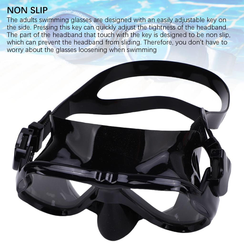 Swimming Glasses with Nose Cover Adults 180 Degree Clear View for Snorkeling Diving Pool Beach