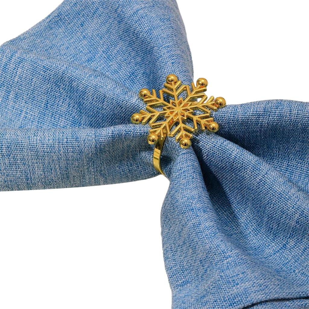 Set of 6 Snowflake Napkin Rings Christmas Napkin Holder Serviette Rings Perfect for Party Gatherings and Celebrations