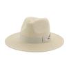 Straw hat beach hat Panama solid color bow casual men's and women's Tibetan cowboy hat sunshade European and American popular hat
