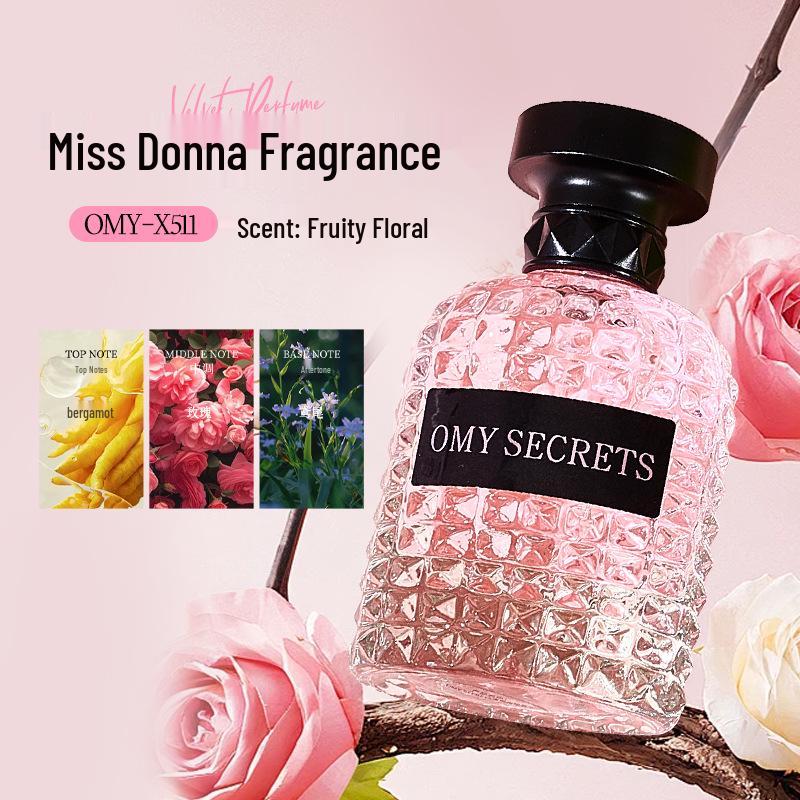 Adventure Miss Donna Rose Perfume: Long-lasting Light Fragrance with Stylish Rivet Design