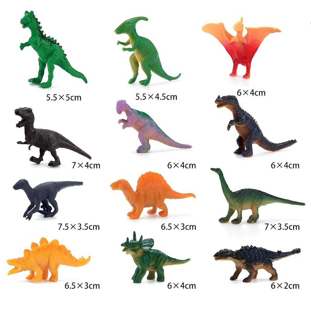 EDEN Mini-Dinosaurier-Figuren Spielzeugset mit 12 Stück [E984]