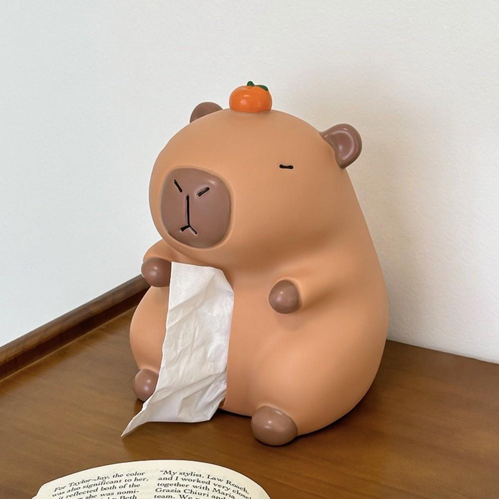 Doll Toy Capybara Tissue Box Decorative Capybara Napkin Holder Tissue Box Ornament  Home Decoration