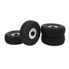 4PCS 1.9in Wheel Tires with 10 Holes Hub Uneven Gravel Pattern for SCX10 1 10 RC Car Models White