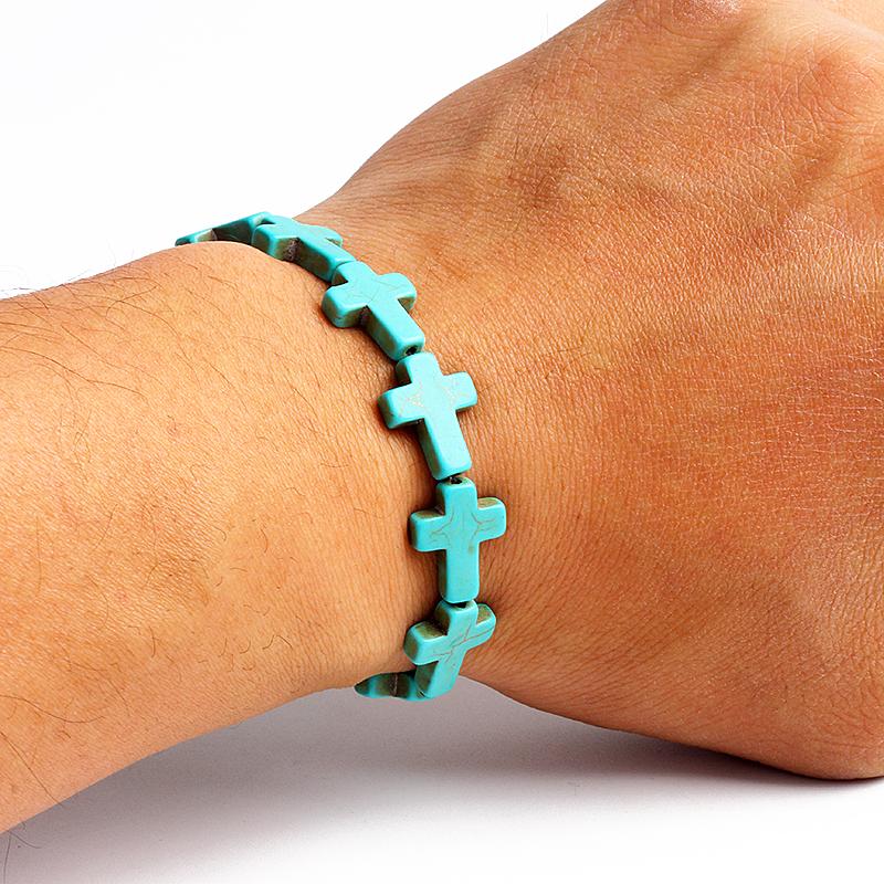 Bohemian Turquoises Beads Bracelets for Women Reiki Nature Stone Cube Cylinder Irregular Bracelets Healing Healthcare Jewelry