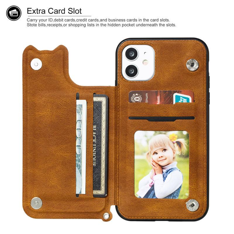 Cover in Pelle Slim Fit Per Samsung Galaxy S10 S20 S21 Fe S22 Plus Ultra Note 10 20 Lite Portafoglio Scomparti per Carte Antiurto a Libro