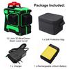 3D 12 Line Laser Level Blue Green Light 360 Degree Rotation Auto Leveling Horizontal Vertical Laser Beam with 2 Battery