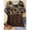 Women's Short Sleeves T-Shirt Elegant 3D Bohemian Print Short Sleeve Tees Woman T-Shirt Tops Oversized Summer Women's Clothing