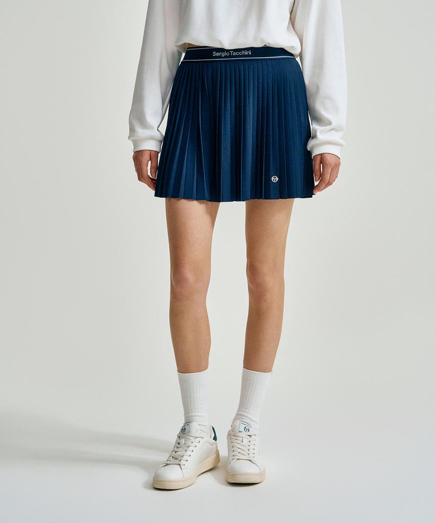 SERGIO TACCHINI W Flying Small Pleated Skirt (Navy)