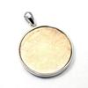 [World Accessories Carmelo] Hexagram Gibeon Meteorite Pendant, Sterling Silver 925, Pink Gold