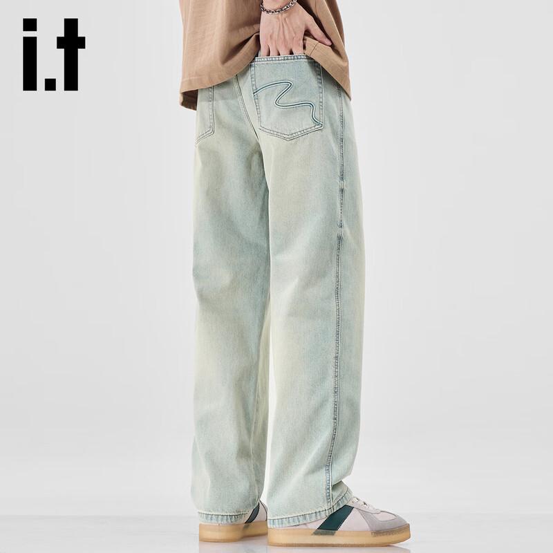 

izzue it Men s Relaxed Fit Distressed Straight-Leg Jeans 34
