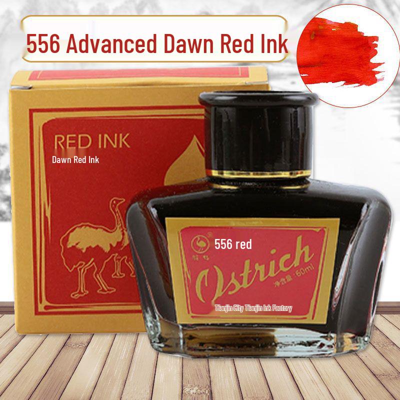Ostrich Non-Carbon Ink for Series 5 Fountain Pens, Waterproof, Erasable, Red/Black/Pure Blue.
