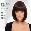 European & American Women's Bob Cut Wigs with Bangs - Short, Colored, Anime-Inspired Headwear for Halloween