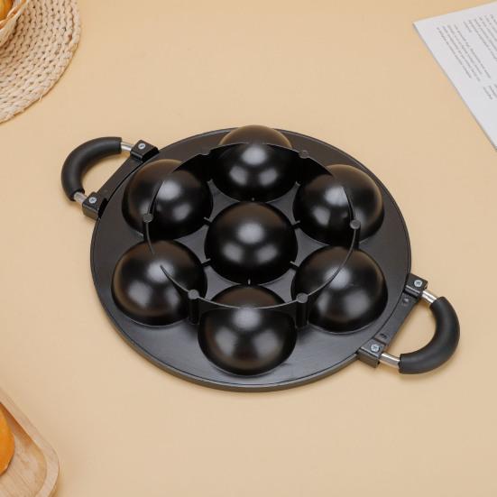 7/12/19-Hole Baking Pan Round Mold for Cake Pop Takoyaki & Egg Pancake Aluminum Takoyaki Pan Easy Release Quick Cleaning Versatile Kitchen Baking Tool