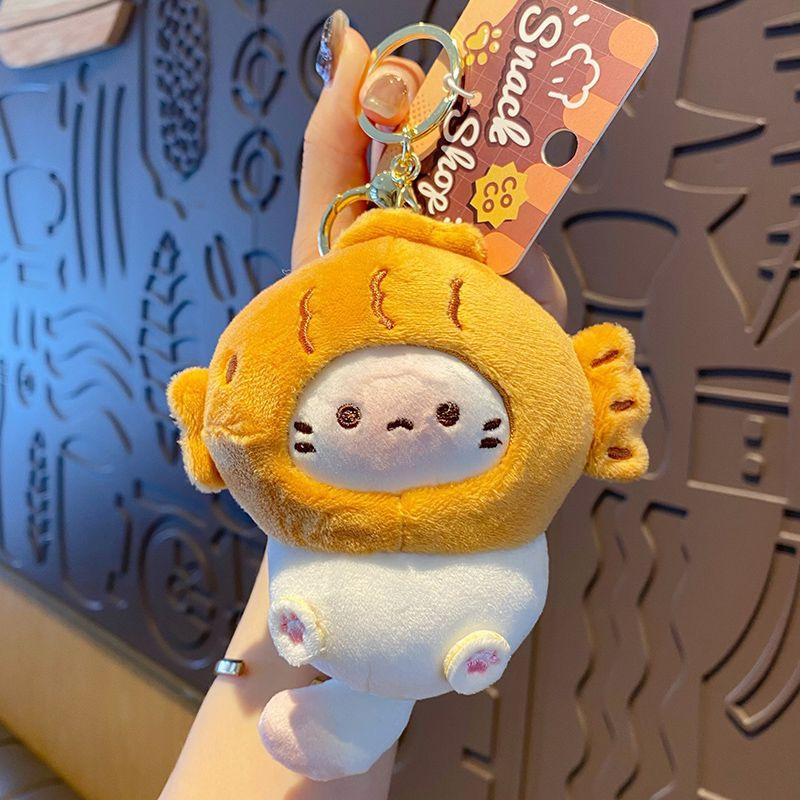 Cute Plush Kitten Keychain Creative Fashion Doll Backpack Car Key Decoration Pendant Gift