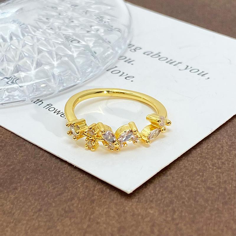 Blind Box Medieval Vintage Gold Niche Retro High-End Open Ring Color Treasure Light Luxury Ring Woman