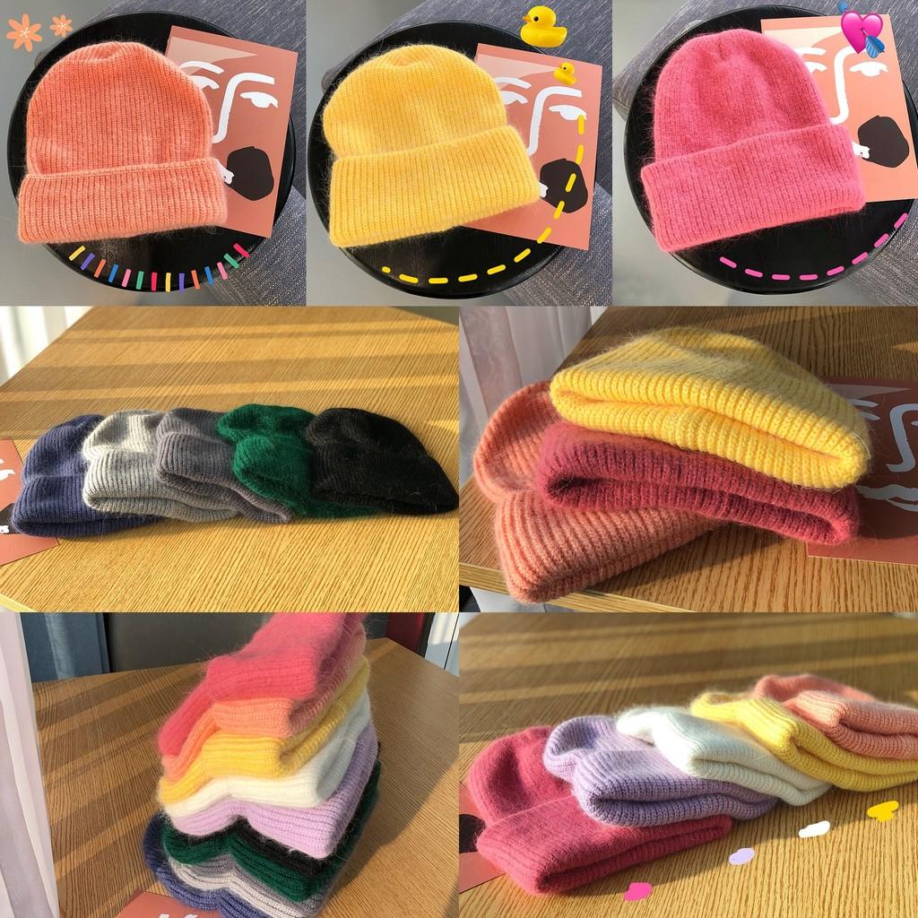 Soft Rabbit Hair Blend Knit Hat For Women Sweet And Versatile For Seasons All