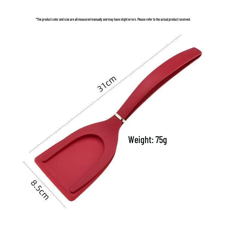 

High-Temp Non-Stick 2-in-1 Nylon Spatula & Food Clip for Steak, Frying, and Pancakes червоний