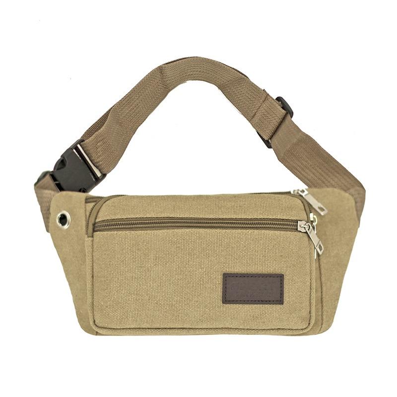 Men S Canvas Crossbody Bags Multifunctional Multi-Pockets Storage Bag Chest Shoulder Bag Large Capacity Waist Bag Chest Pack хаки
