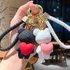 Teddy Bear Couple Keychain, Chaki Bag, AirPod Keychain