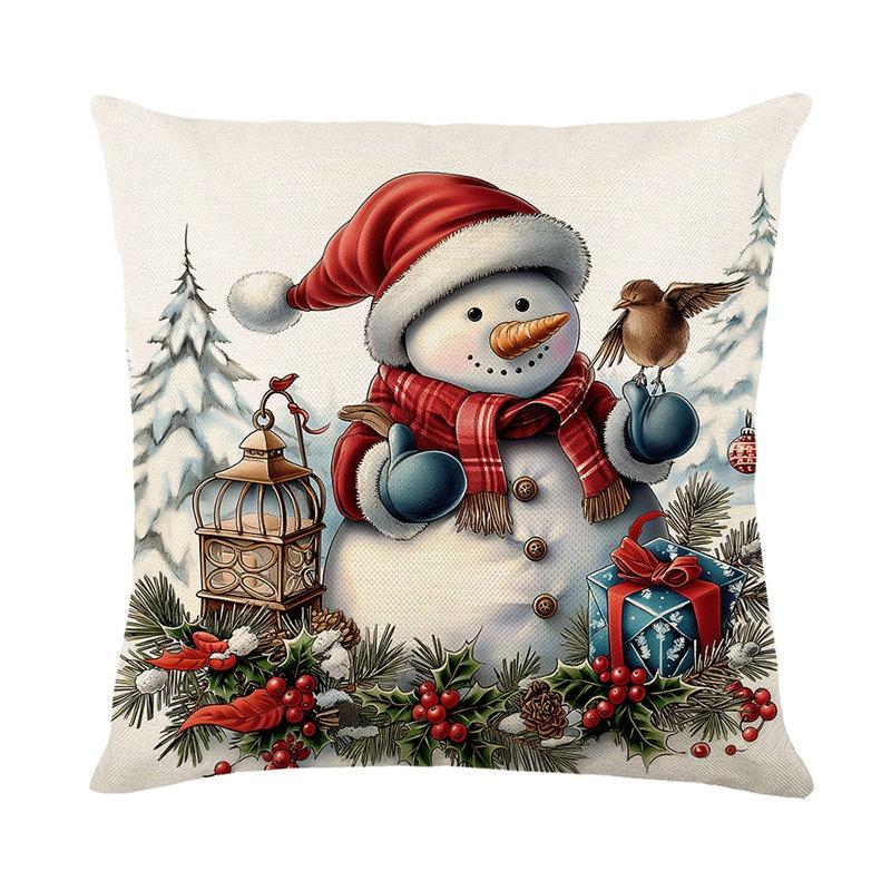 Christmas home decoration pillow cover Santa Claus Fawn Snowman printed sofa cushion suite room decoration friend gift