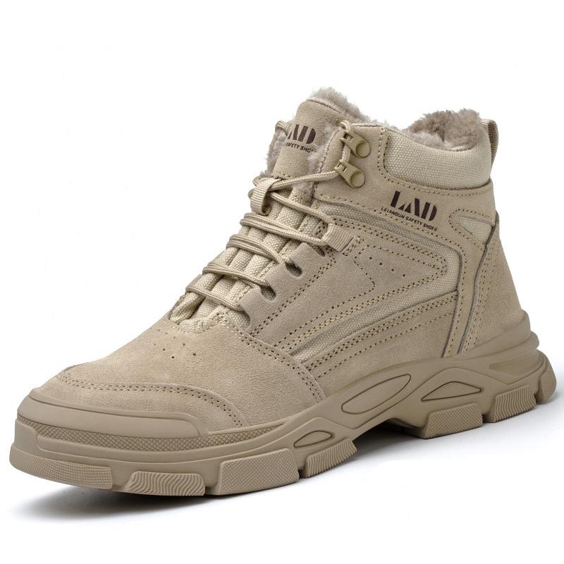 

мужская мода стальной подносок рабочие защитные ботинки коровья замша кожа сварочные ботинки рабочий осень зима ботильоны защитная обувь 280