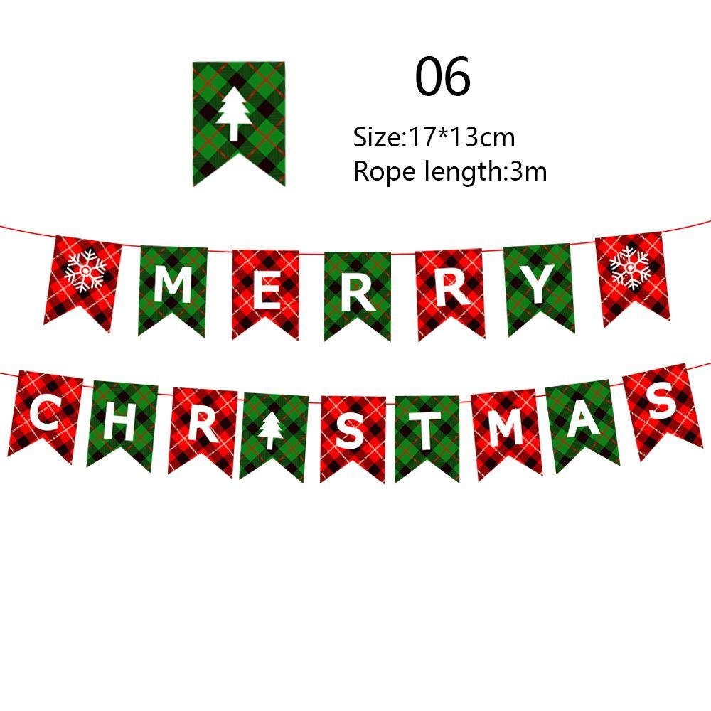 

New Garland Xmas Tree Deer Christmas Banners Santa Claus Paper Hanging Flags Snowman 06