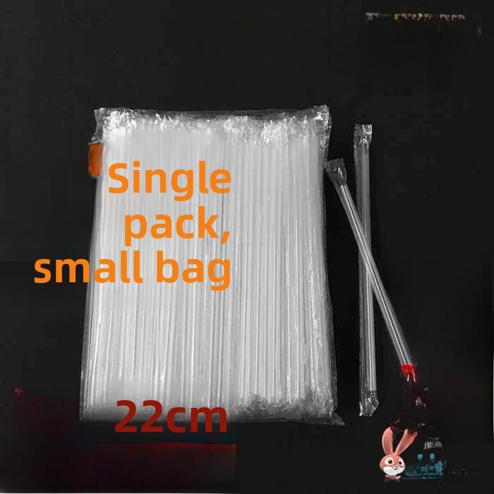 Disposable Sharp Tip Plastic Straws for Soy Milk Cup Freshly Ground Soy Milk Straw Hard Food Grade Plastic Individual Packaging