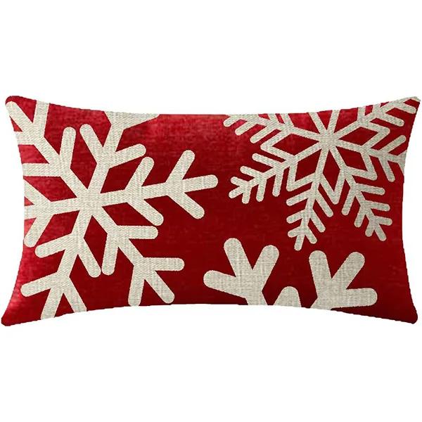 New Christmas Style Simple Letter Double-sided Printed Linen Pillow for Home Decoration, Sofa Waist Pillowcase