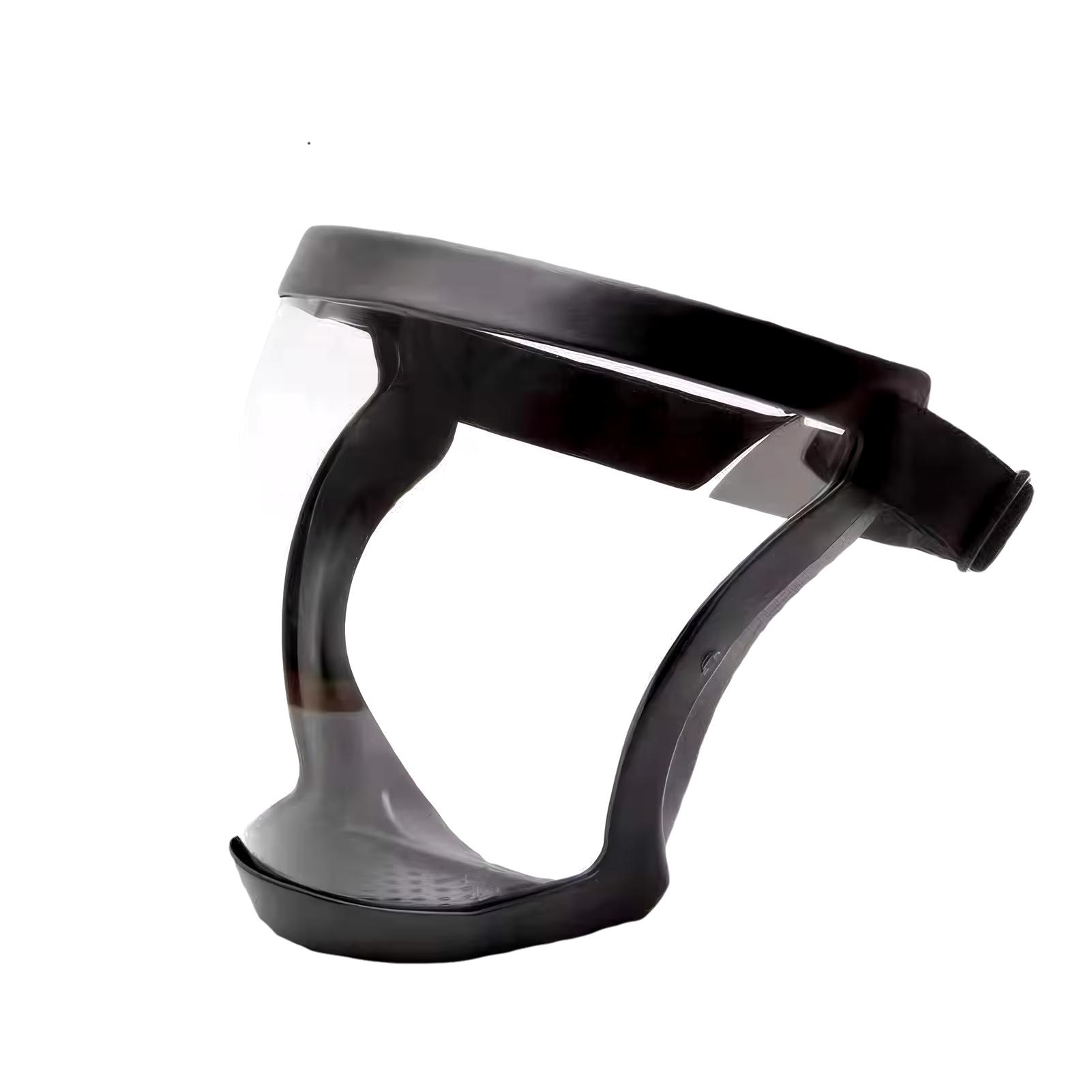 

Прозрачная защитная маска на все лицо с регулируемой застежкой — многоразовый и термостойкий защитный щиток для лица для безопасности на работе и вне ее чёрный