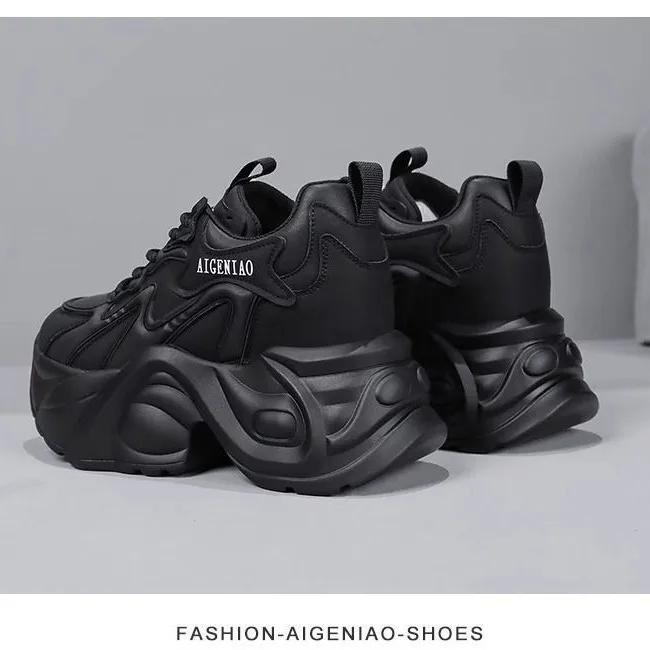Fashion New Exquisite Women's Sneakers Fashionable and Versatile Youth Casual Shoes Thick Bottom Increased 9cm Sports Running Shoes