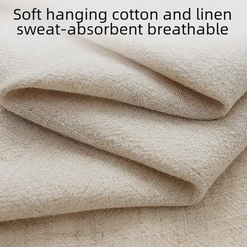 Spring/Summer Vintage Chinese Tang Suit: Classic Button-Down Cotton Linen Two-Piece with Stand Collar for Middle-Aged Men